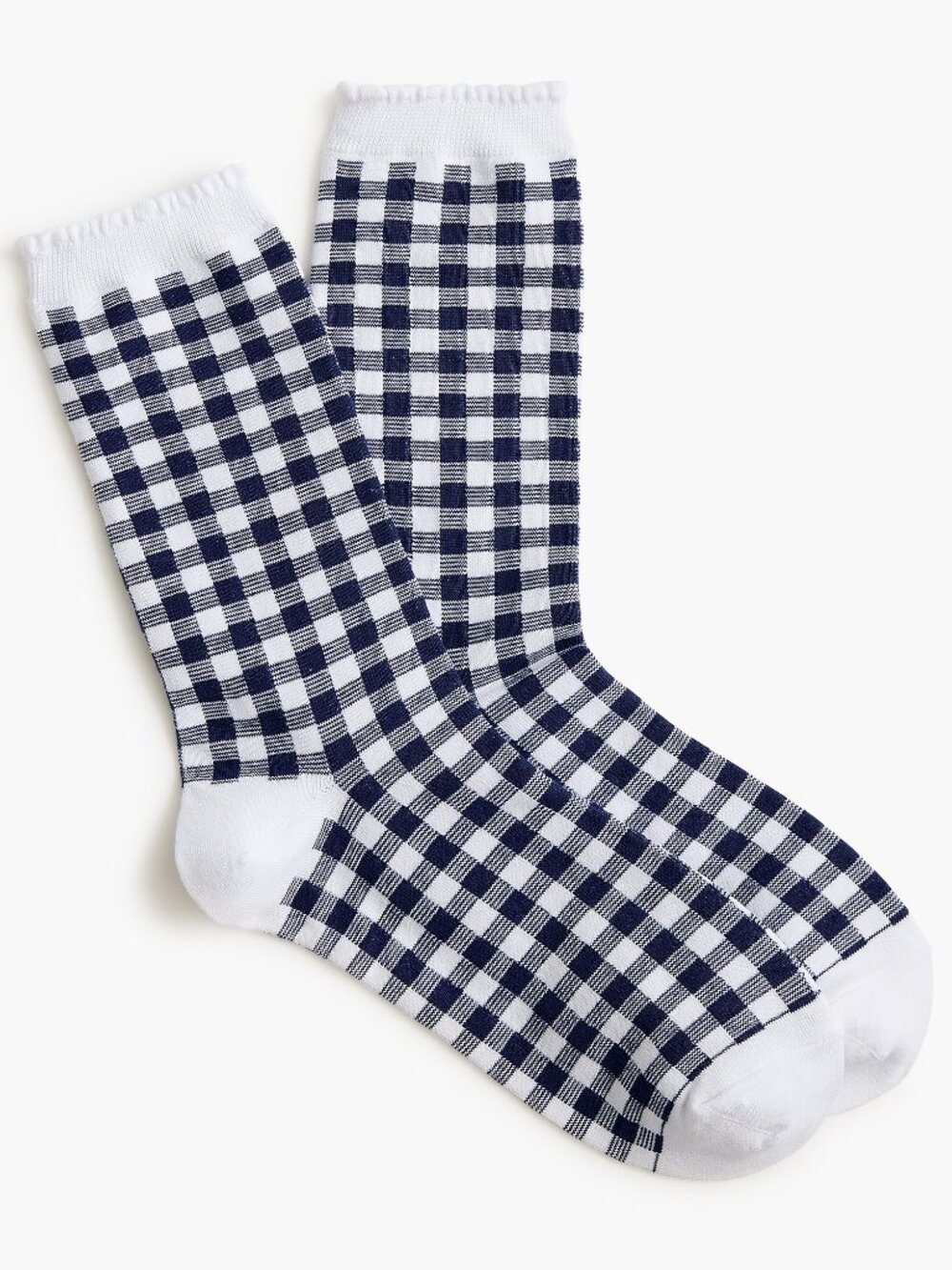 J. Crew Gingham ruffle trouser socks